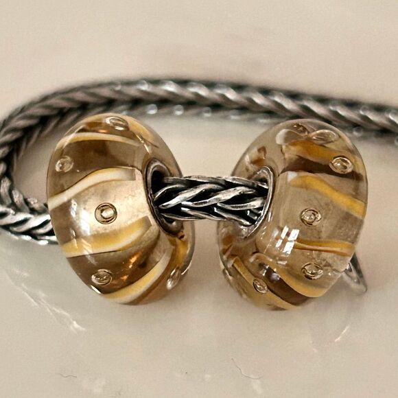 TROLLBEADS Dewdrops Golden Bubbles & Swirls LAA 925S NEW! $ per Bead - Picture 2 of 9
